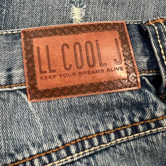 Vintage Y2K LL Cool J Baggy Wide Leg Distressed Jeans - 36 - Picture 4 of 9